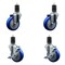 Service Caster 4'' Blue Poly Wheel Swivel 1-5/8'' Expanding Stem Caster Set 2 Brakes, 4PK SCC-EX20S414-PPUB-BLUE-2-TLB-2-158 - alternate 1